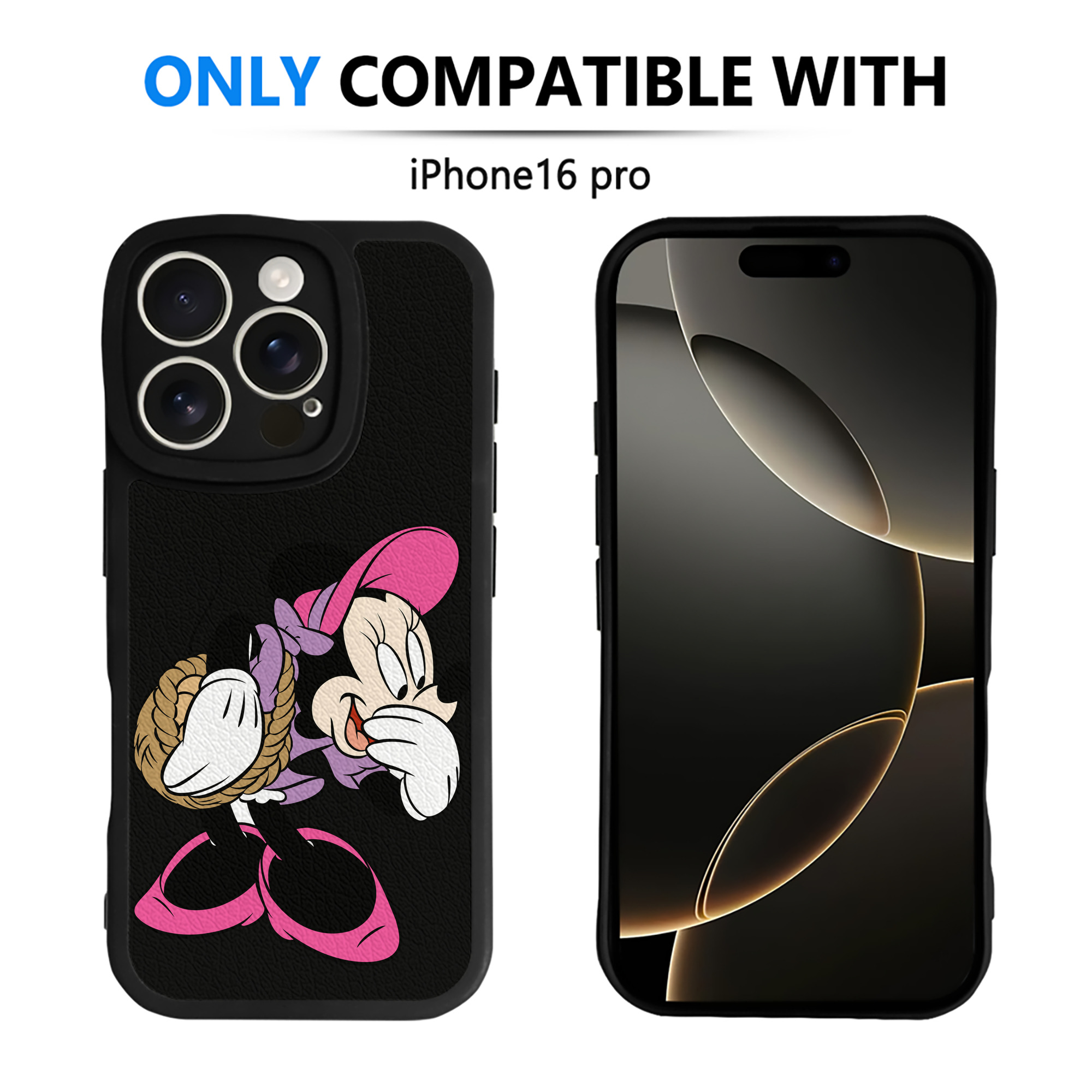 （画像用） ミッキーマウス Mickey Mouse 【iPhone 16シリーズ対応】シリコンスマホケース（レザー調） 材質：シリコン